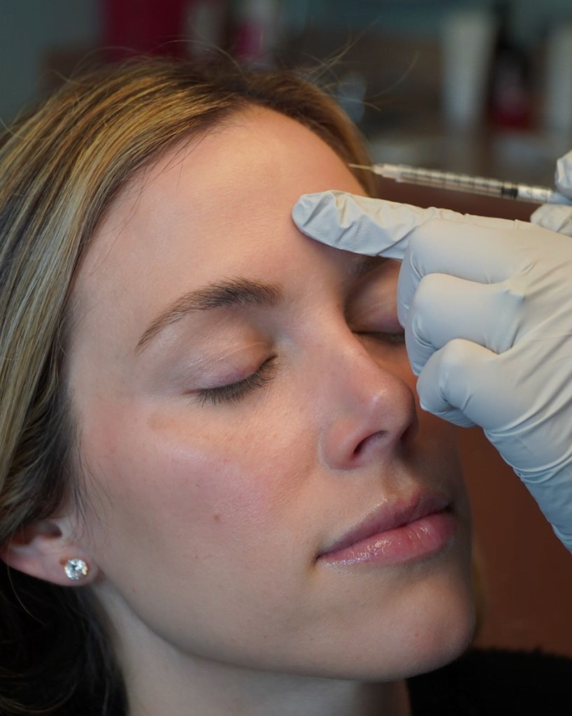 Female patient getting Botox injections at Boston Plastic Surgery